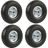 Homevive Juego de 4 Ruedas Carretilla Maciza Llanta Neumáticos para Carrito Rueda Carro de Jardinería PU 255mm