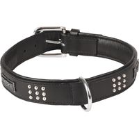 Collier Cuir SEDONA noir taille XL 47-55 cm pour chien. - Flamingo