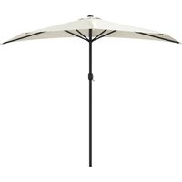 vidaXL Balcony Parasol with Aluminium Pole Sand 270x144 cm Half