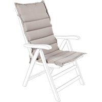 Gestepptes Liegestuhlkissen mit wasserabweisender, hoher Rückenlehne für den Innen- und Außenbereich -Beige / Kit mit 2 Stück