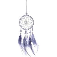Hanging Net Dream Catcher Lace Feather Net Decoration Dream Catcher Pendant Beautiful Gray Bohemian Style Hanging Decoration Perfect for Wall Room Window and Car