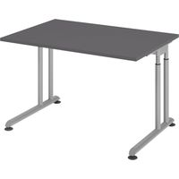 bümö Schreibtisch Serie-Z Rechteck: 120 x 80 cm Graphit Silber