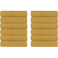 Set Asciugamani Bagno 100% Cotone Super Assorbenti Telo Doccia Spugna Professionali Salvietta Lavetta Viso Asciugamano Salviette Teli Asciugamano Ospite Qualità Hotel Lavette 12 Asciugamani - Giallo