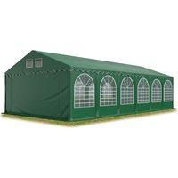 Festzelt 6x12 m - schwerentflammbar Partyzelt Eventzelt XXL 2,6m hoch dunkelgrün Pavillon PVC 1400 N 100% wasserdicht