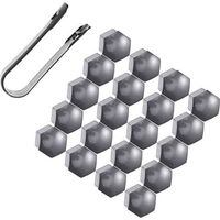 L'Ensemble couvre tous les goujons de faire pivoter les formes hexagonales,21mm, gris clair, avec la suppression de 20 pc + 1 pc.