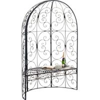 CLP – Halbpavillon Rosie avec banc intérieur – Kiosque de jardin en métal – Hauteur 178 cm – Largeur 120 cm – Surface assise 115 x 57 cm