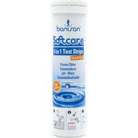 Softcare by Banisan Teststreifen 50 Stück 4 in 1 für Chlor, pH, Gesamtalkalität, Cyanursäure