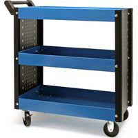 Xpotool – Chariot de visite 3 niveaux – 83cm x 38cm x 85/90cm – 4 roues en plastique avec freins – Étagères avec bord surélevé