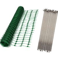 Oypla 1m x 50m Green Mesh Safety Barrier Fencing & 10 Fencing Pins