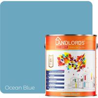 Landlords Paint - Masonry Paint - Best Weatherproof Exterior Wall Protection - Ocean Blue - 20L (Pack of 4 x 5L)