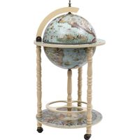 vidaXL Globe Bar Wine Stand Eucalyptus Wood Blue