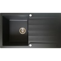Essebagno Sierra Fregadero de 1 cubeta con escurridor de resina negra