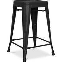 Bar Stool - Industrial Design - Matte Steel - 60cm - New edition - Stylix Black