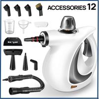 Nettoyeur à Vapeur Aquanevo, Nettoyeur Vaporisateur a Main, Nettoyeur Haute Pression, Pression de Vapeur de 3,2 Bars avec 12 Accessoires (Blanc)