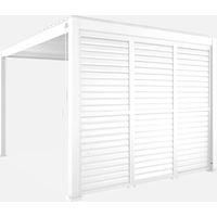 Pergola bioclimatica 3x4m in alluminio + 3 persiane 1m lamelle orientabili