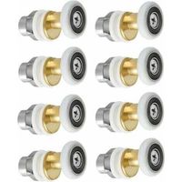 Roulettes de porte de douche, roulettes de porte coulissante, poulies de porte de douche, roues de remplacement pour roulettes de 27 mm de diamètre, 8 pièces