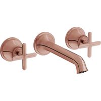 Vitra Origin Classic 3-Hole Wall Mounted Basin Mixer Tap - Soft Copper