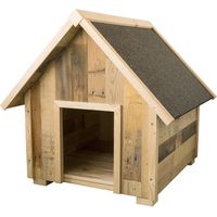 Niche en bois pour chien 59x61x65 cm Niche d'extérieur avec toit à pignon pour petits chiens