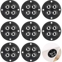 Paquete de 8 ruedas de bolas - 4 ruedas - Ruedas autoadhesivas universales pequeñas - Ruedas giratorias de 360° - Ruedas para muebles - Planas, Acero, Acrilonitrilo Butadieno Estireno, Madera
