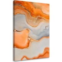 Wandbild Wohnzimmer Grafik Abstraktion Marmor Orange 40x60 cm