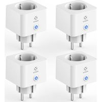 Prise connectée WiFi 16A compatible Alexa et Google Home – Contrôle à distance et programmation – Mesure de consommation électrique – Lot de 4 – Woox