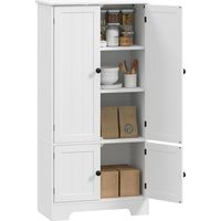 Homcom – Armoire de cuisine avec placards et étagères réglables – Dimensions 58,2 x 30 x 123 cm – MDF blanc – Rangement spacieux et sécurisé