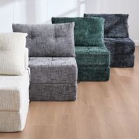 Canapé-lit pliable, Canapé-lit avec coussins, Matelas pliable avec dossier, Canapé pliant portable, Canapé de sol confortable pour salon et chambre