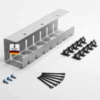 Albatros Kabelkanal Schreibtisch Silber Komplettset A - Kabelmanagement Schreibtisch für Ordnung und Produktivität, Organizer für Kabelführung - Kabelschacht Kabelwanne für Kabelorganisation