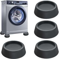 Lot de 4 patins anti-vibrations noirs pour machine à laver, avec coussinets en caoutchouc pour réduire le bruit, adaptés aux machines à laver, aux sèche-linge et aux meubles.