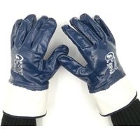 1 paia di Guanti in tessuto jearsy tg 10 impregnato in NBR blu interamente ricoperto