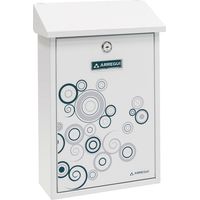 ARREGUI Premium E5606 Buzon Individual de Acero con serigrafia decorativa "Spark", tamaño M (DIN A4), blanco