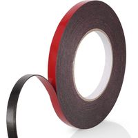 Tinor – Ruban adhésif double face extra fort 10mm x 10m – Mousse acrylique viscoélastique – Imperméable et résistant aux hautes températures – Fixation pour voiture et maison - 10MMx10M