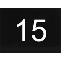 Nummernschild selbstklebend, 40 x 30 mm, Type 15, Kunststoff schwarz glänzend