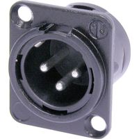 Neutrik NC3MDL1BAG XLR-Steckverbinder Flanschstecker, Kontakte gerade Polzahl: 3 Schwarz 1 St.