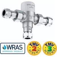 Commercial Hot Water 15mm TMV3 Thermostatic Blending Mixing Valve Under Sink