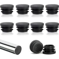 Lot de 10 capuchons de lattes rondes de 22 mm, capuchons de lattes en tube rond, capuchons de chaise ronds en plastique, capuchons d'ailes ronds, protection parfaite pour les meubles et les sols