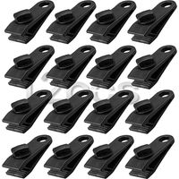 12Pcs Pince à pince pour bâche, ensemble de pinces à bâche résistantes Pince pour auvent instantané pour tentes Tarp Caravan Garden Shade Housse de, noir (12)