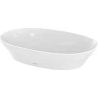 Lavabo surélevé blanc 400 mm rond LINEARCERAM sans trou de robinetterie sans trop-plein