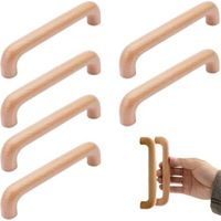 6 Stück Holzmöbelgriffe, Küchenschrankgriffe, Türgriffe, 128 mm Lochabstand, für Küchenschränke und Schubladen