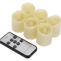 LED Candle Base (6 Pack Non-Frosted Lampshade) Rechargeable with Timer Function, Remote Control and Small Flameless LED Candle for Christmas Wedding Party Decorations