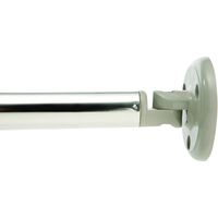 Croydex Curved Shower Curtain Rod, Grey Brackets, Extendable 115-183cm