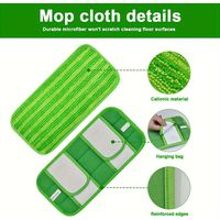 Lot de 3 tampons de rechange réutilisables en microfibre de polyester et nylon, compatibles avec les balais balayeurs.