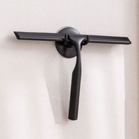 Duschabzieher aus Edelstahl mit starkem Saugheber für Bad, Küche, Spiegel, Auto, Fenster und Glas, 25,4 cm (10 Zoll), schwarz