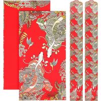 20 enveloppes décoratives rouges japonaises, enveloppes rouges de mariage, enveloppes rouges du Nouvel An, pochettes rouges du Nouvel An-17.5X9CM
