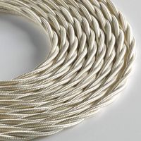 Klartext - Cavo tessile trecciato BELLE ÉPOQUE per installazione elettrica vintage, 3X1,5mm, Avorio, 10mt.