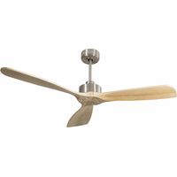 Modulo Slim de Klassfan - Ventilateur de plafond et destratificateur moteur DC chrome et pales bois clair 30 à 60 m²