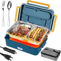 3-in-1 beheizte Lunchbox – Isoliert – Beheizbare Lunchbox – 1,2 l – Elektrisch isoliert 220 V 12 V–24 V – 25 x 18 x 8 cm (L x B x H)
