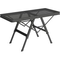 Table de camping réglable en hauteur, table pliante avec grille métallique, pliable, en aluminium