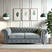 CHESTERFIELD 3-Sitzer-Sofa / Grau/ 213x85x72