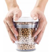 1 x Collapsible Food Storage Jars, Round Clear Plastic Jars with Silicone Seal